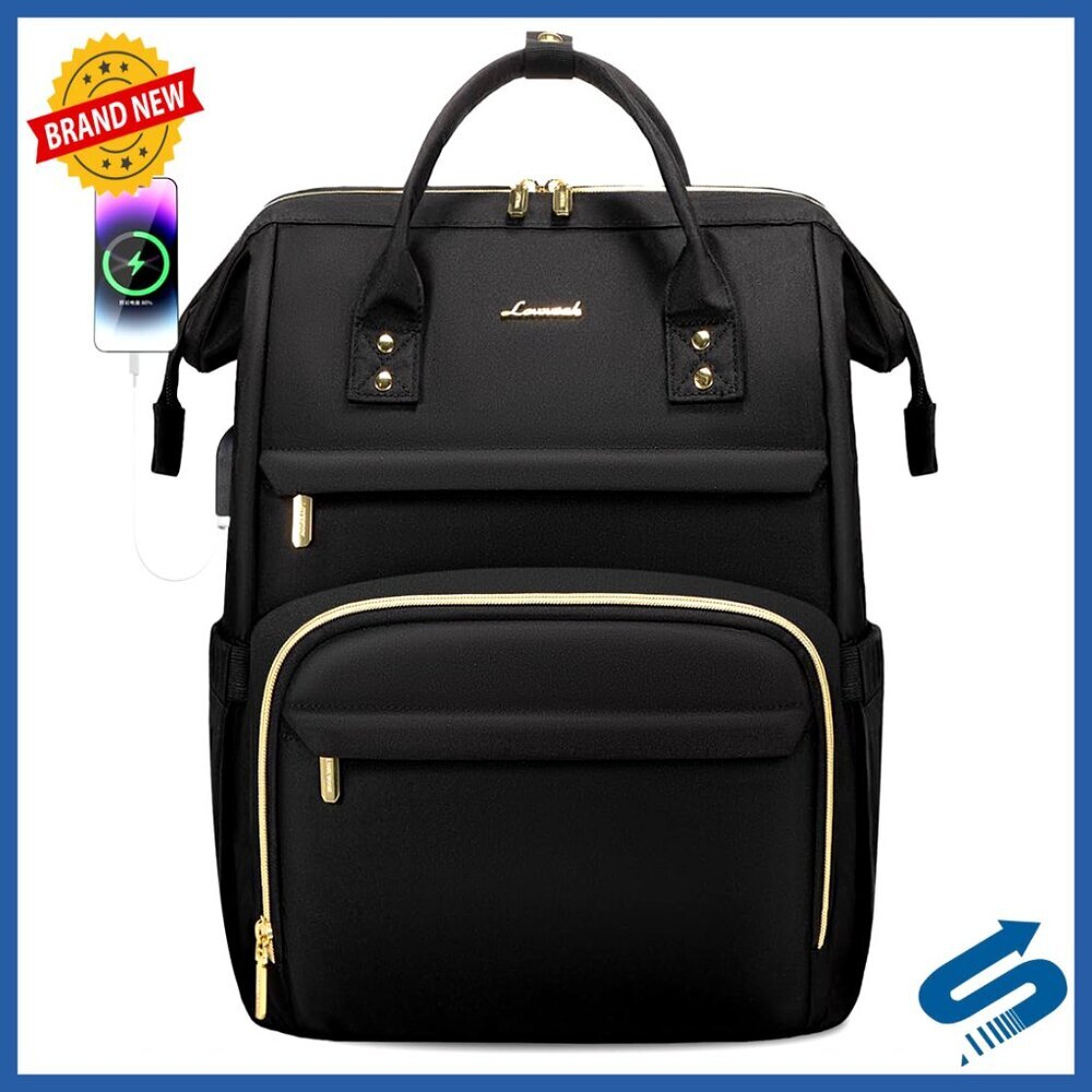 Professional Laptop Backpack Waterproof Travel Work Bag with USB Port